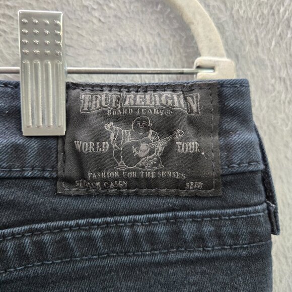 True Religion Women Jeans 32 Black Casey‎ Super Skinny Low Rise Studded Pockets - Picture 6 of 15